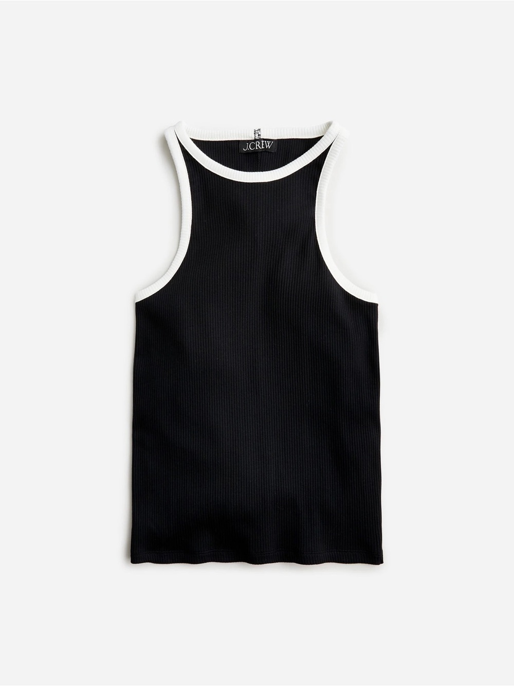 J.Crew ribbed high neck tank with contrast trim